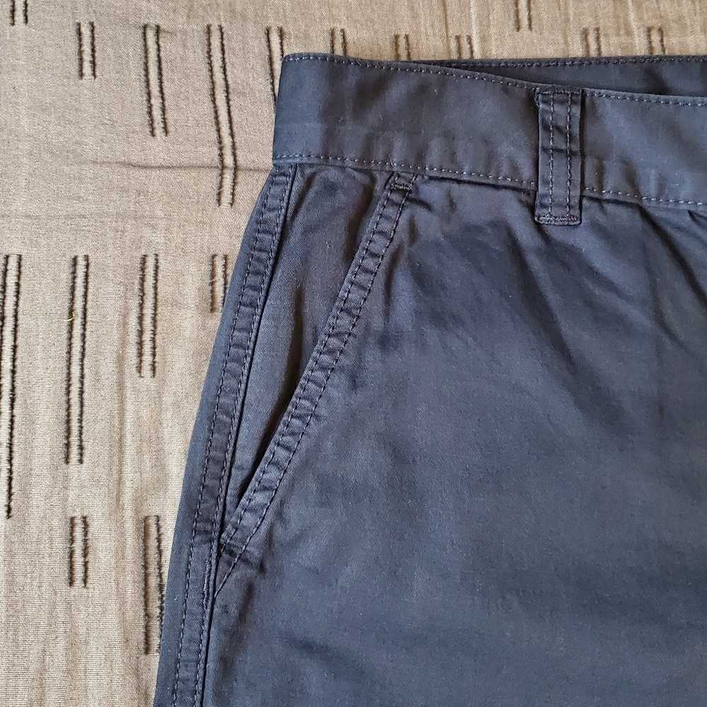 Pinstripe Cropped Slim Pants - Navy - Picture 5 of 12